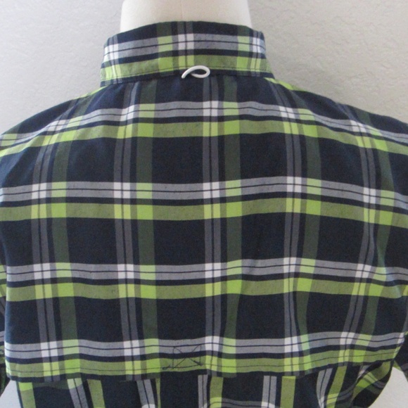 Big Sky Outfitters Men’s M Short Sleeve Collared Casual Blue Green Plaid Button - Picture 5 of 7